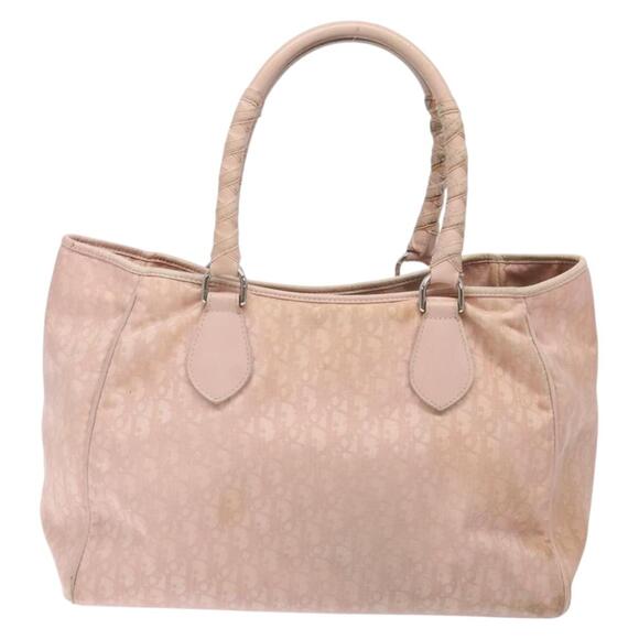 DIOR Trotter Canvas Tote Bag Pink Silver - Picture 3 of 12